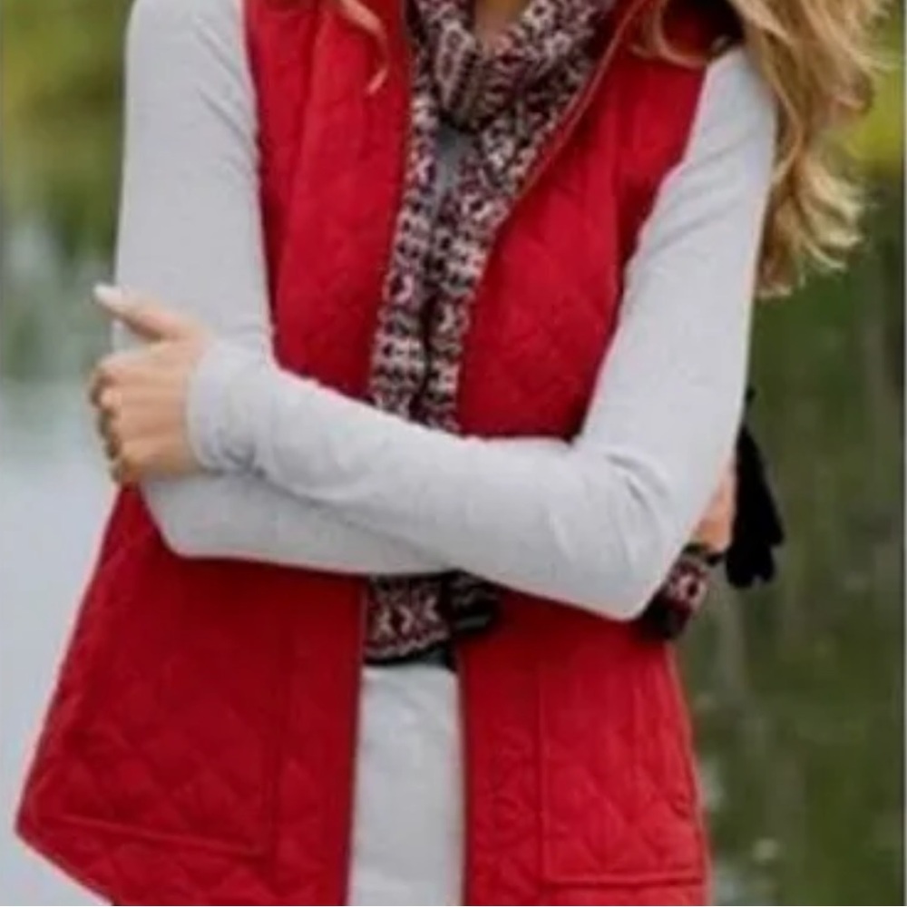J. Jill Heritage Red Quilted Vest